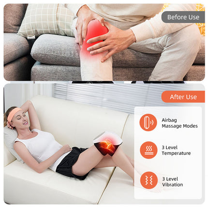 Smart Wireless Knee Relaxation Wrap with Heat Compression, Vibration Massage & Red Light Care