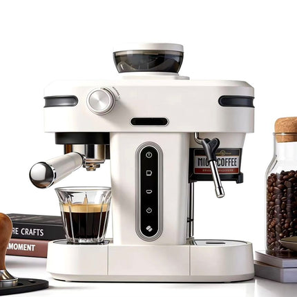 1350W Espresso Coffee Maker with Built-In Grinder, 20 Bar Pressure and 1.5L Capacity