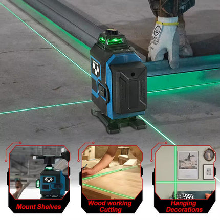 4D Multi Plane Green Laser Level 360 Degree for Precise Alignment