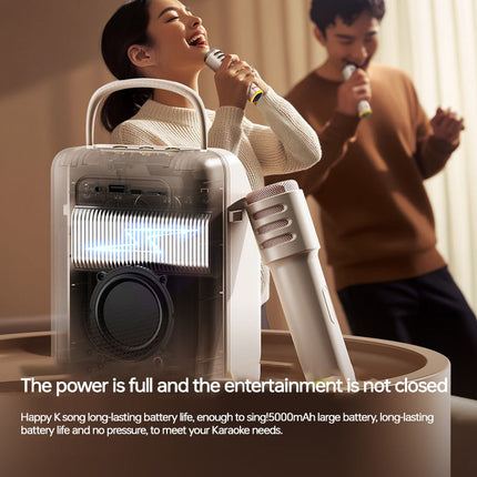 Portable Bluetooth Karaoke Microphone with Built-In 20W Speaker, LED Screen & USB Music Support – 4–5 Hour Battery