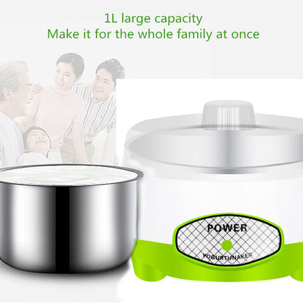 Compact 1L Electric Yogurt Maker with Low Power 15W for Healthy Homemade Yogurt