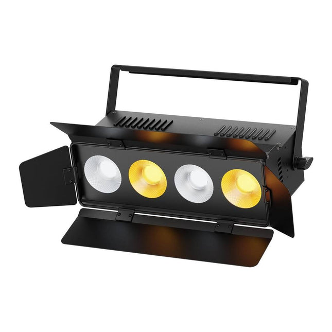 200W COB LED Stage Spotlight with Barn Doors 8CH Warm Cool White