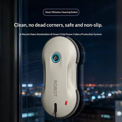 Cordless Window Cleaning Robot with 70ml Tank, Remote Control & Multi-Surface Glass Cleaning