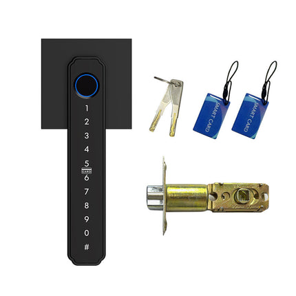 5-in-1 Smart Door Handle Lock with Fingerprint Sensor, Passcode, Card & Key, Reversible Handle
