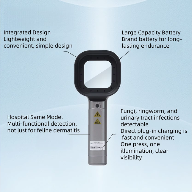 Portable LED Wood Lamp Examination Light with 2x Magnifying Lens, Rechargeable Handheld Design