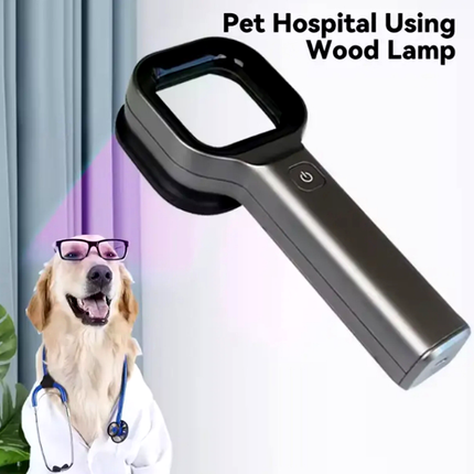 Portable LED Wood Lamp Examination Light with 2x Magnifying Lens, Rechargeable Handheld Design