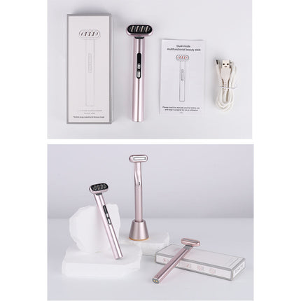 Microcurrent Facial Massage Wand with LED Light Relaxation, Vibration & Heating