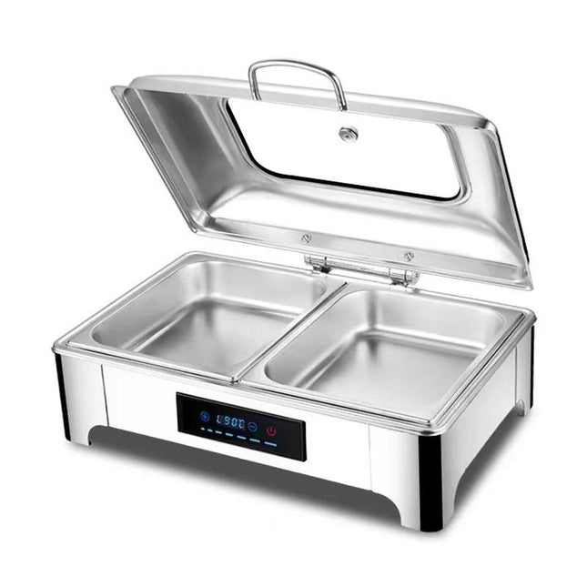 Smart Touch Double Plate Electric Dining Stove with 9L Capacity, Stainless Steel