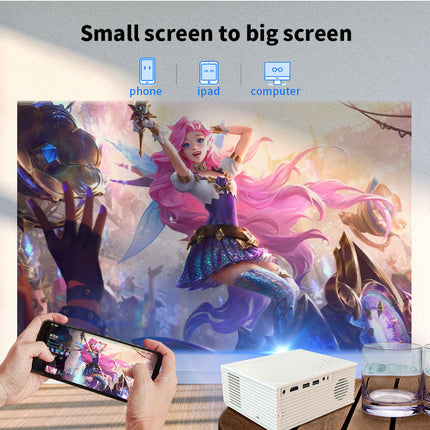 Compact 150 ANSI Lumens Projector, 720P Supported, Integrated Android 9.0 and 5W Speaker