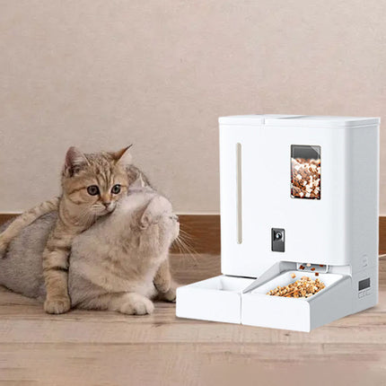 2-in-1 Automatic Pet Food and Water Dispenser with Large Capacity Gravity Feeding Station