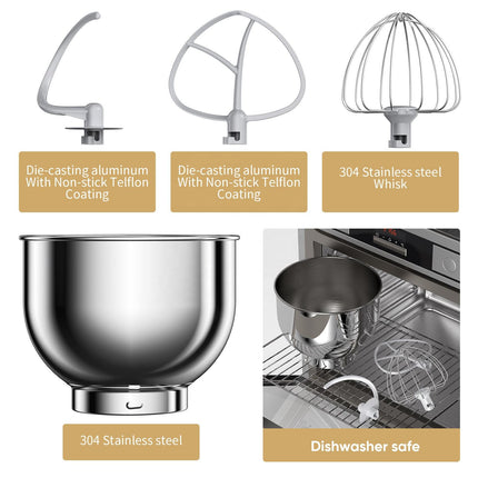 7L Stand Mixer with 1500W Power for Mixing, Beating and Kneading