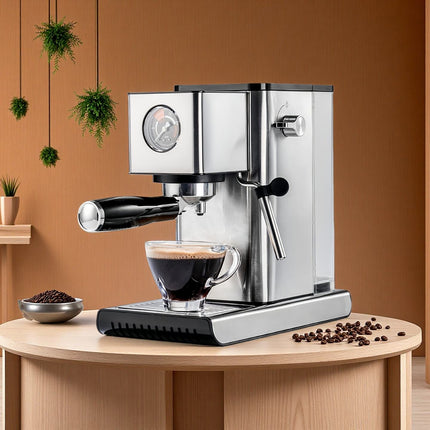 Stainless Steel 15 Bar Espresso Coffee Machine with 1.2L Tank