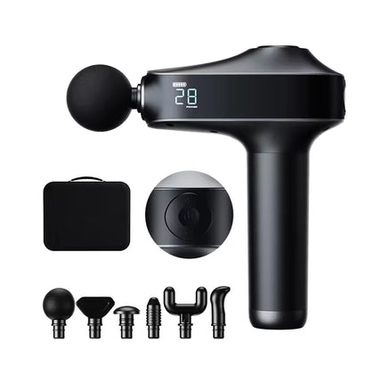 Cordless Rechargeable Massage Gun with 30 Speed Levels and 6 Massage Heads