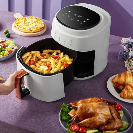 Large 8L Digital Air Fryer with Touch Controls – Fast, Soothethy Cooking, White