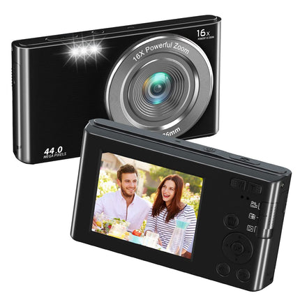 44MP 4K Digital Camera with Autofocus, 16x Digital Zoom, 2.4 Inch Screen & LED Fill Light