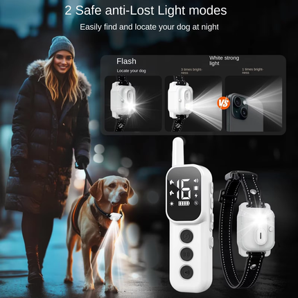 Waterproof Rechargeable Anti Bark Collar with Sound, Vibration & Shock Training, 800m Range