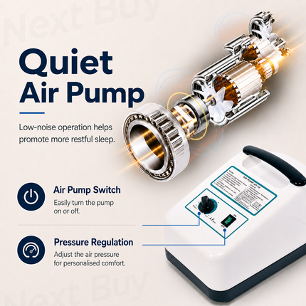 Hospital Bed Air Mattress with Nylon PVC Composite, Multi-Air Chamber Design & Silent Pump