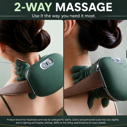 Portable Heated Neck & Shoulder Massager with Adjustable Kneading Modes – Green