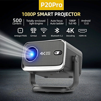Portable Full HD Smart Projector with Auto Focus, Keystone Correction