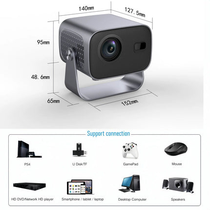 Compact Smart Projector A10, 1280x720 Resolution, Android 11, WiFi Connectivity