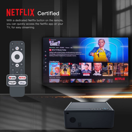 Android 11 Smart Projector with 600 ANSI Lumens, 4K Streaming Support & Auto Focus