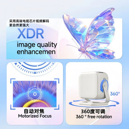 Compact Wireless Projector with WiFi Support, 1080P Resolution and Up to 200 Inch Display