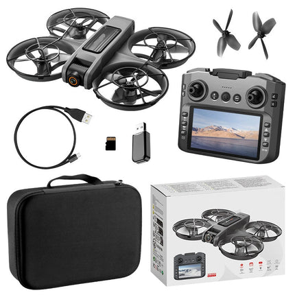 Compact HD Camera Drone with Built-In 4.5" Screen Controller and Smart Flight Controls – Black