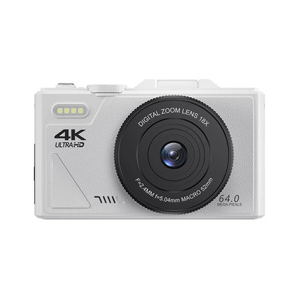 Professional 4K Wireless Digital Camera with Flip-Out Screen Portable CMOS Vlogging Camera – White