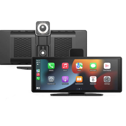 9-Inch Smart Car Display with Wireless CarPlay, Front & Rear Cameras, and Reverse Support