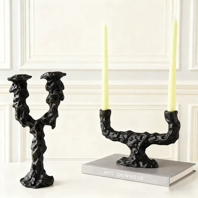 Elegant Resin Candle Holder Ornament for Tabletop & Home Display – 25x7x16cm
