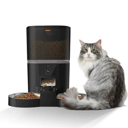 WiFi Smart Pet Feeding Station with Camera & Dual Bowls – 4L Capacity for Cats and Dogs