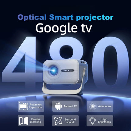 Home Use 1080P Smart Projector with Auto Focus, Wi-Fi, Digital Keystone Correction