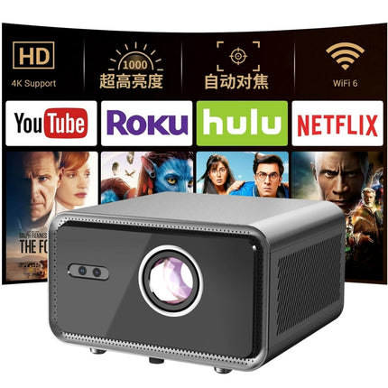 Native 1080P Smart Projector with Android 12, Dual HDMI, Auto Focus and Wide Screen Support