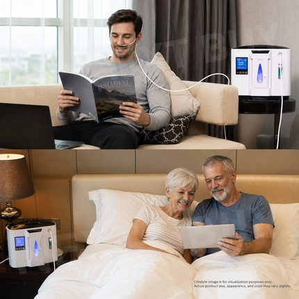 Portable 7L Oxygen Concentrator with HD Touch Screen, Adjustable 30–90% Oxygen Flow for Home and Travel