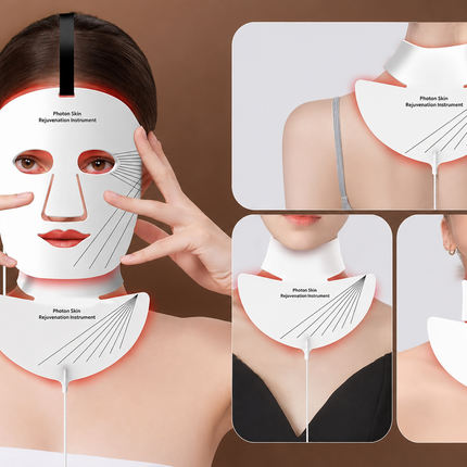 Portable LED Face & Neck Mask 7-Colour with Adjustable Intensity & Remote
