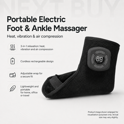 Portable Electric Foot & Ankle Massager with Infrared Heat and Compression