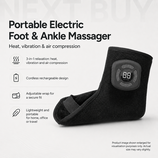 Portable Electric Foot & Ankle Massager with Infrared Heat and Compression