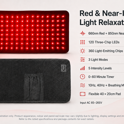 Infrared & Red Light Body Wrap Belt for Muscle Relief and Daily Recovery