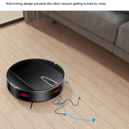 Cordless Smart Robot Vacuum Cleaner with App Control, Double Brushes, Wet & Dry Cleaning, 0.6L Dust Tank – Black