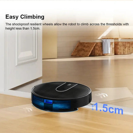 Cordless Robot Vacuum Mop with 2D Mapping, HEPA Filtration, Wet & Dry Cleaning, 150-Min Runtime – Black