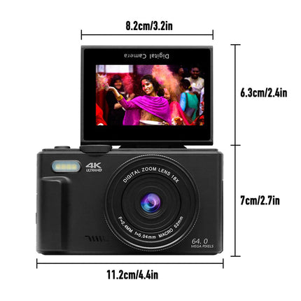 Ultra Clear 4K Mirrorless Camera with 18x Optical Zoom & Wireless Sharing – Compact Vlogging Camera