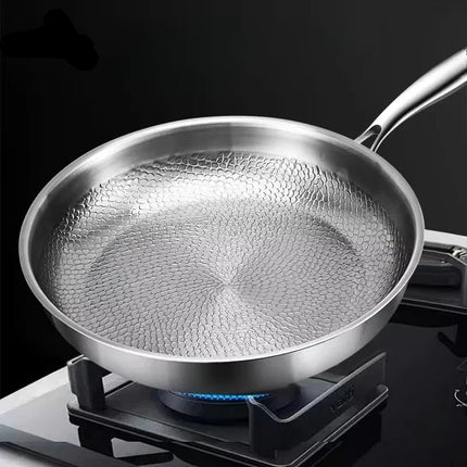 Heavy-Duty Titanium Steel Skillet – Non-Coated Cooking Pan for Gas & Induction Stoves