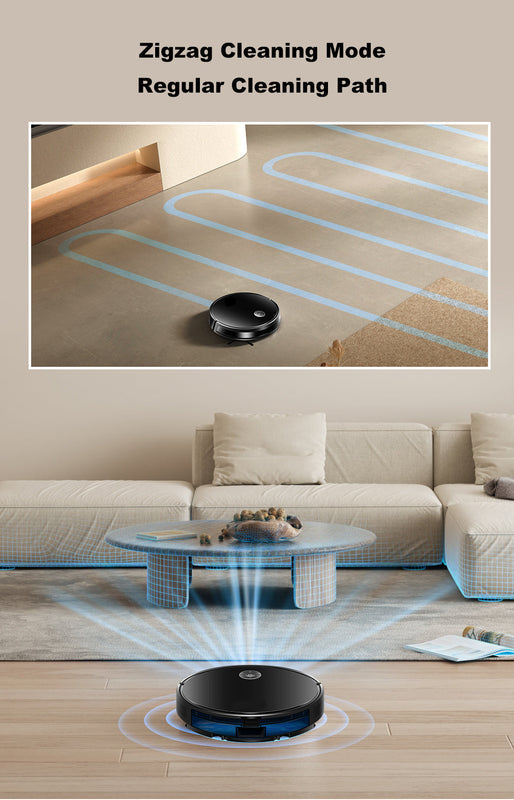 Cordless Robot Vacuum Cleaner with Carpet Boost, HEPA Filter, Wet & Dry Mopping, Smart Navigation, and Auto Charging – Black