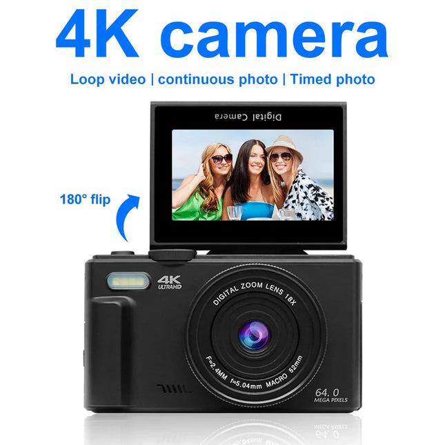 Ultra Clear 4K Mirrorless Camera with 18x Optical Zoom & Wireless Sharing – Compact Vlogging Camera