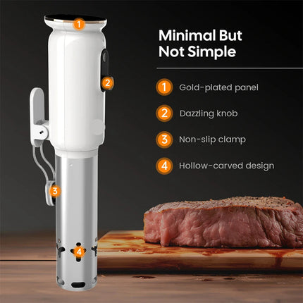 Smart WiFi Immersion Circulator 1000W with Ultra-Accurate Temperature Control & Even Heat Flow