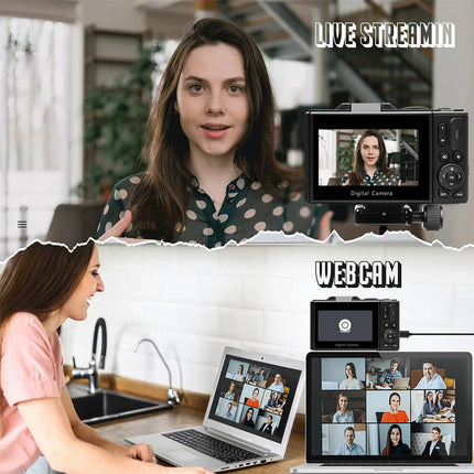 Ultra Clear 4K Mirrorless Camera with 18x Optical Zoom & Wireless Sharing – Compact Vlogging Camera