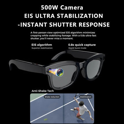 AI Video Recording Smart Eyewear with Built-In Camera, Live Translation & 32GB Storage