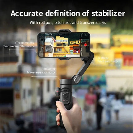AI-Powered 3-Axis Phone Stabilizer with Auto Face Follow & Wireless Remote Control