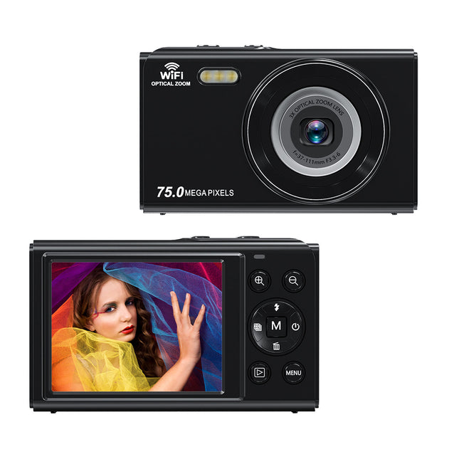 4K Digital Camera with 75MP, WiFi, Autofocus, 2.8" IPS Screen & LED Fill Light