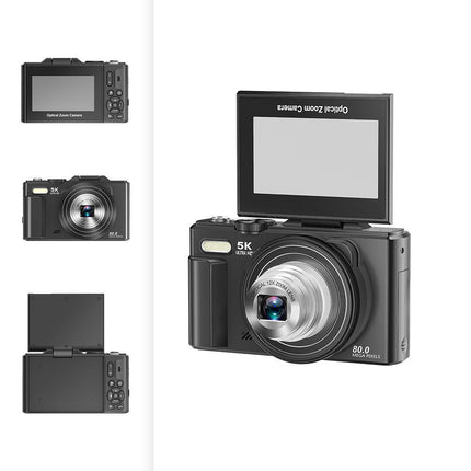 5K Digital Camera with 80MP HD Resolution, 12X Optical Zoom, Autofocus and WiFi